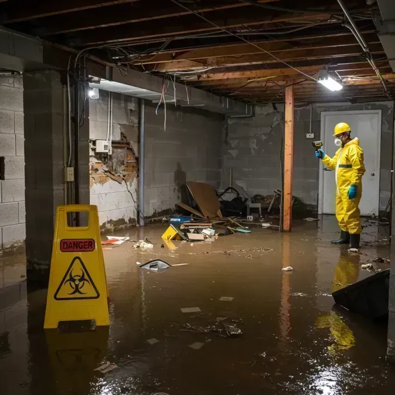 Flooded Basement Electrical Hazard in New Athens, IL Property